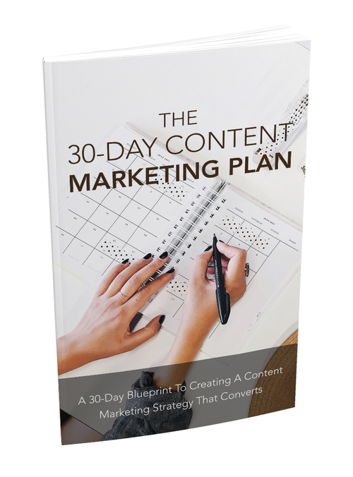 Product picture 30 days Content Mkt Plan
